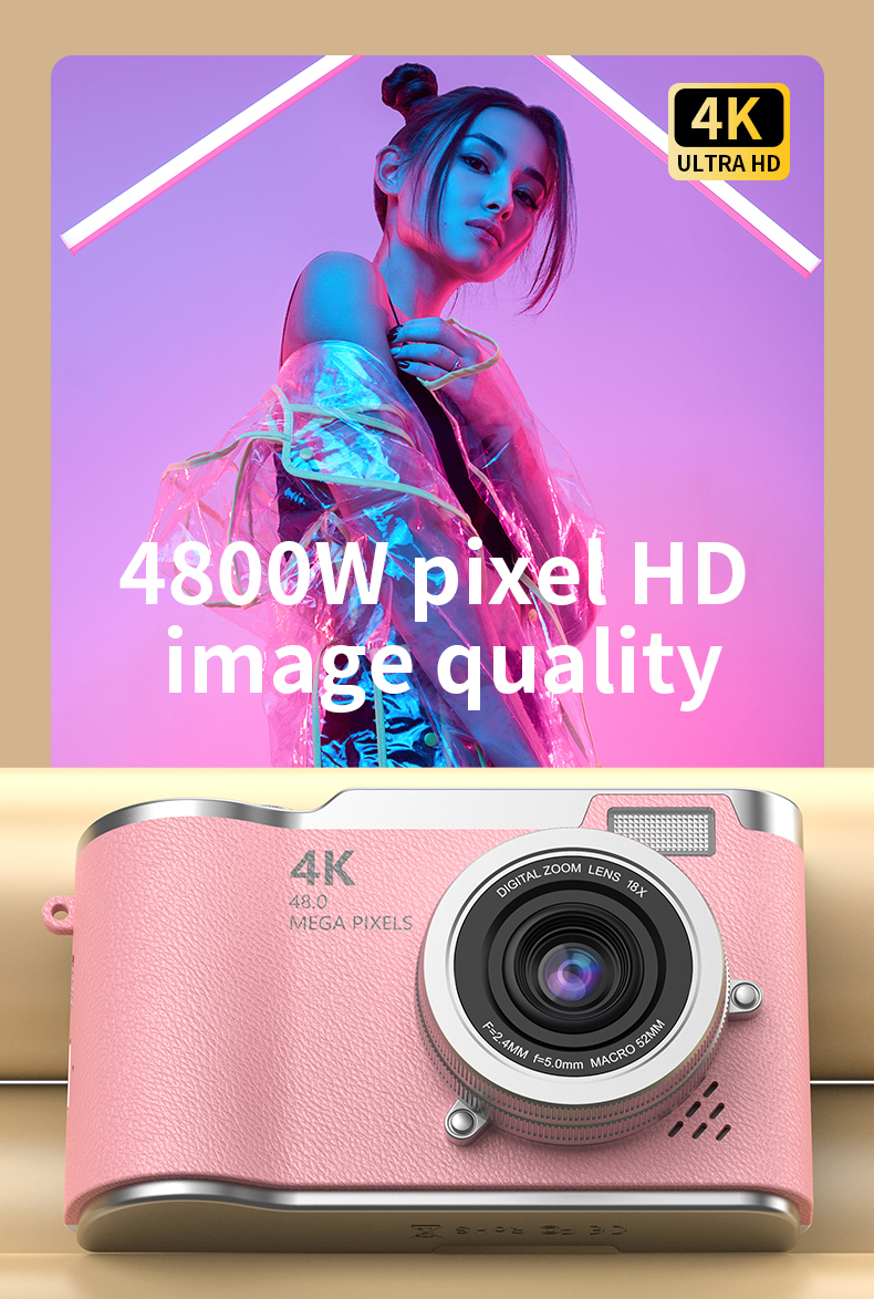 DLC Retro Ccd Digital Camera Ultra-high-definition Flip-cover 4K Ultra-clear Image, Portable for Students and Campus Travel