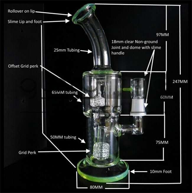 Кальяны боросиликата трубы масла Handblown стеклянные куря теплостойкие 7mm