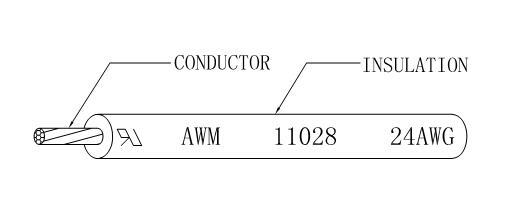 600V mPPE Wire UL11028 24AWG STR 11/0.16 OD1.1mm Black