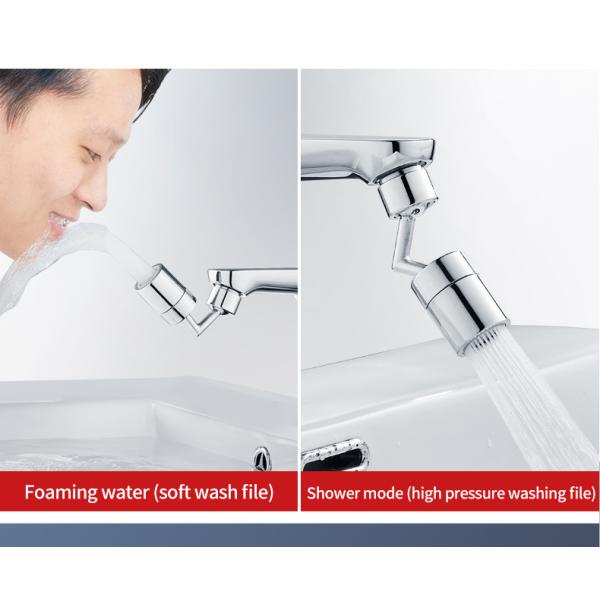 720 Degree Swivel Sink Big Angle 2.5 GPM Large Flow Dual Function Faucet Aerator 64g