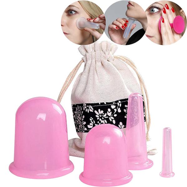 Class I Certification Soft Silicone Vacuum Cupping Cup Set for Manual Massage Therapy