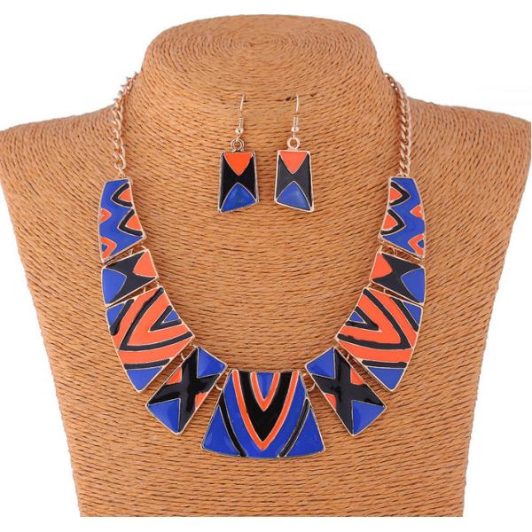 Bohemian necklace multicolor drip
