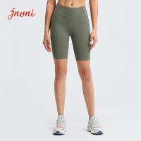 Sealed High Waist Gym 220gsm Active Yoga Shorts With Drop In Side Phone Pockets
