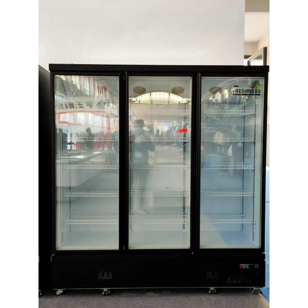 Air Cooled Black Wine Cabinet Fridge Freezer Glass Heated Glass Door
