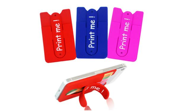 Embossing Printing Silicone Credit Card Holder 95*57mm Size Easy To Take