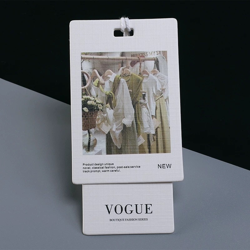 Apparel Hang Tags With String Fastener And Foil Stamping For Retail Branding