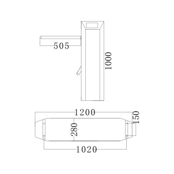 Bidirectional Electronic Tripod Turnstile Gate with 510mm Arm and Stainless Steel Housing Featuring Auto Reset Function