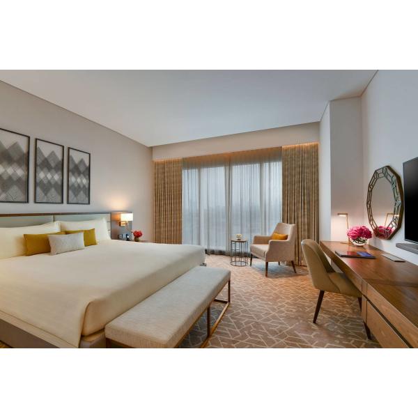 Оттенок Fnurnitures облицовки + света черного дерева наборов спальни мебели гостиницы звезды Sofitel 5 стандартный