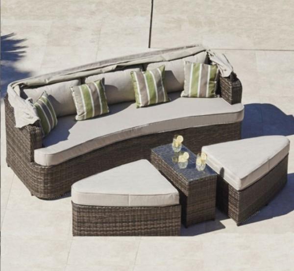 Hotel Outdoor Patio Garden Sunbathing Lounger Sofa Furniture Luxury 228x88x78cm