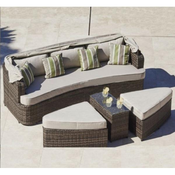 Hotel Outdoor Patio Garden Sunbathing Lounger Sofa Furniture Luxury 228x88x78cm