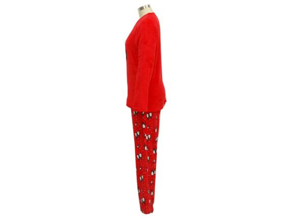 Fancy Funny Womens Christmas Pajama Sets , Red Womens Flannel Pajamas Sets
