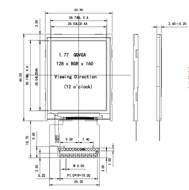 1,77 модуль бита 128x160 небольшой TFT LCD mpu 8 дисплея дюйма TFT lcd для медицинской службы
