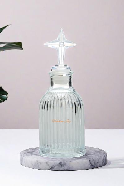Airtight Small Glass Diffuser Bottles 85ML With Fancy Cap LFGB
