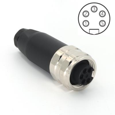7/8 5 Pin Female Screw Locking Field Wireable Connector
