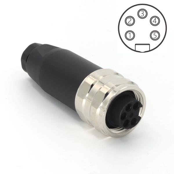 7/8 5 Pin Female Screw Locking Field Wireable Connector