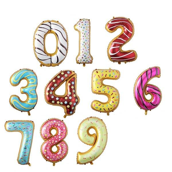 Doughnut Party Foil Balloon Children'S Birthday Party 32 Inch Foil Number Balloons