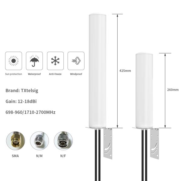 Antenna 4G de largo alcance con diseño Omni MIMO de alta ganancia y tipo de conector personalizable