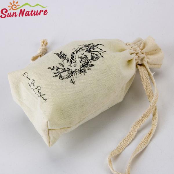 Eco Packaging Solutions Organic Cotton Drawstring Bag For Perfume