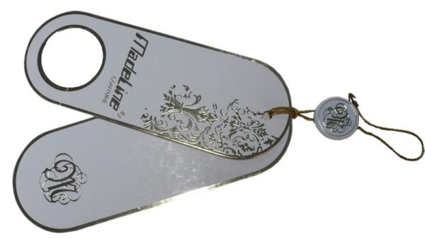 Ellipse White Gold Logo Matte Finish Personized Design Clothing Hang Tags