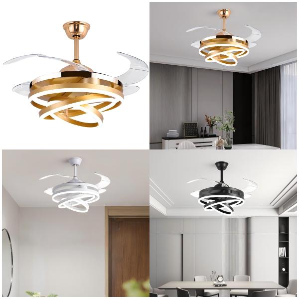 wholesale   Bedroom Decor Nordic Ceiling Fan Remote Control Restaurant Ceiling Fan Lamp