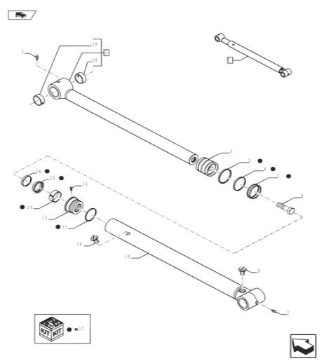 1543253C1 Seal Kit For Case Backhoe Loader Boom Cylinder 580N 580N EP 580SN 580SN WT 590SN