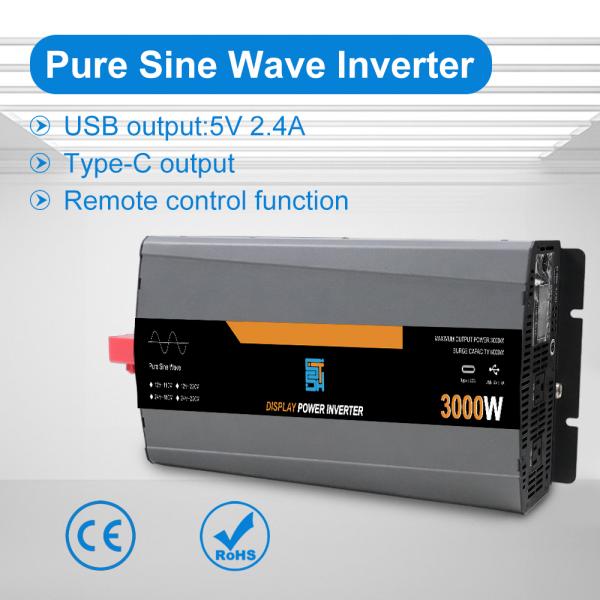 Inversor de potencia de onda senoidal pura de 3000W 12V/24V 110V/220V