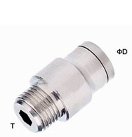 4mm - 16mm Brass One Touch Push-in Fitting Slot Type , Pneumatic Tube Fittings