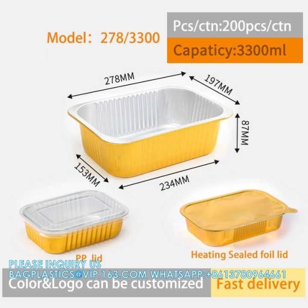 3300ml/7.25LB, Sturdy Aluminum Foil Pans With Lids For Cooking, Baking, Reheating, Freezer, Oven, Recyclable