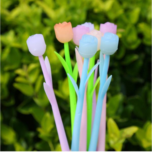 Funny Live Flower Pens, Creative Gel Ink Silicone Flower Pen Bulk, 0.5 Mm Writing Pen For School Office Home, Teacher Student Women, Party Decor Supplies, 6 Pcs/Set (Bellflowers And Animals)