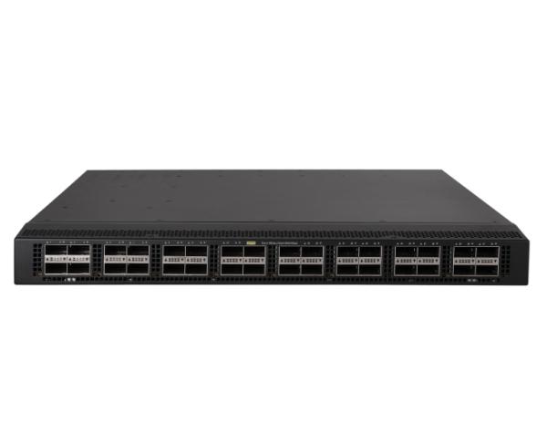 H3C S9850-32H witch provides 32 × 100G QSFP28 ports, 2 × 1G SFP ports, 5 × fan tray slots, 2 × out-of-band management ports, 1 × mini USB console port, and 1 × USB port