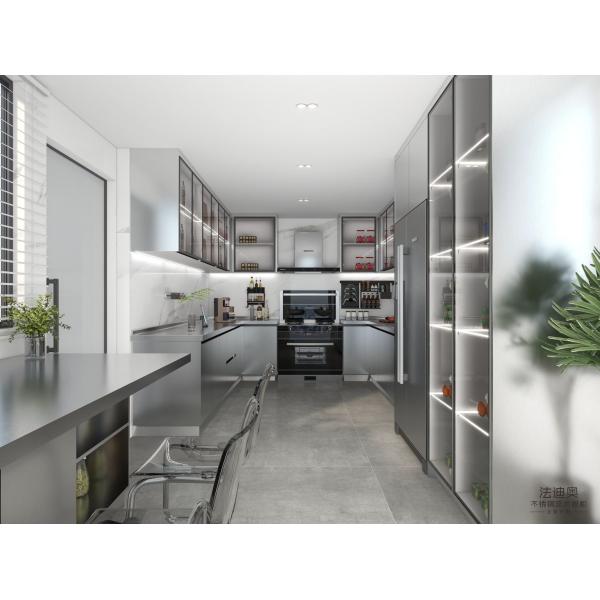 Effortless Cooking With Fadior Modern Elegance U-Shaped Original Stainless Steel Kitchen Cabient