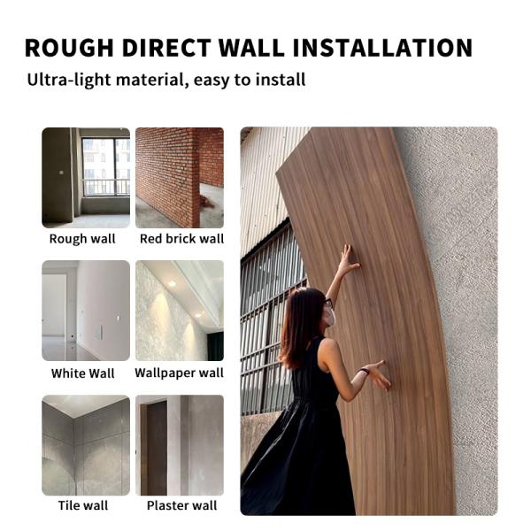 OEM Custom Size Fire Resistant Waterproof Indoor Modern 3D Wood Plastic Sheet Composite Wooden Wall Panels Interior Decoration