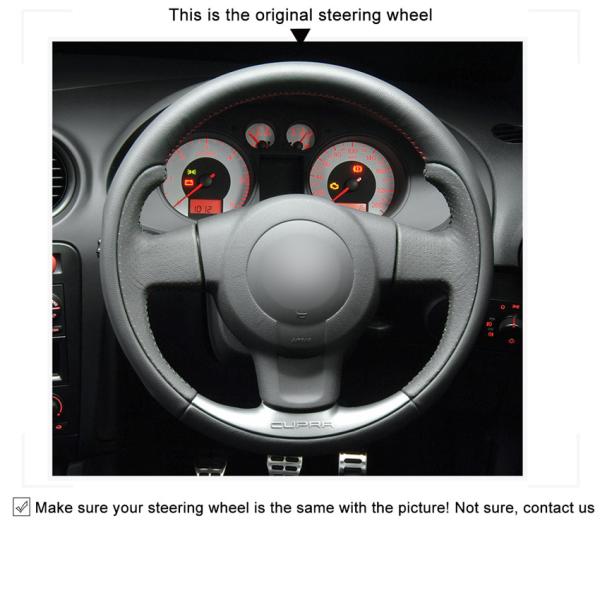 Seat Leon 1P FR Cupra Ibiza 6L 2006 2007 Hand Stitched Leather Steering Wheel Cover