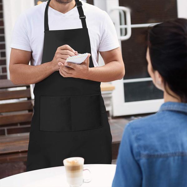 Uniform Fabric Type Custom Logo Waterproof Chef Kitchen Apron for Cafe Restaurants Cooking