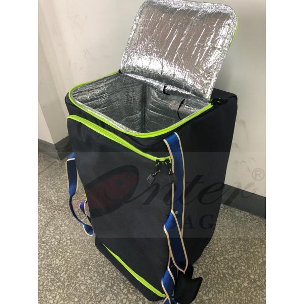 Blue Rolling Insulated Cooler Bag , Insulated Wheeled Camping Cooler Bag , Thermal Insulated Trolley Bag