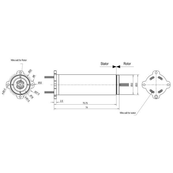 PSR-JC23-68 Low Cost Military Slip Ring Capsule   For Airborne Camera Platforms / UAV