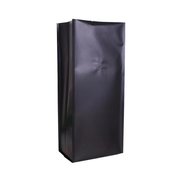 Side Gusset Back Seal Four Side Seal Foil Lined Flat Bottom Coffee Bags 0.5lb 1 lb 2 lb White Black with Degassing Valve