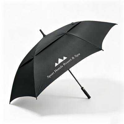 60 Inch Double Canopy Windproof Fiberglass Promotional Golf Umbrella