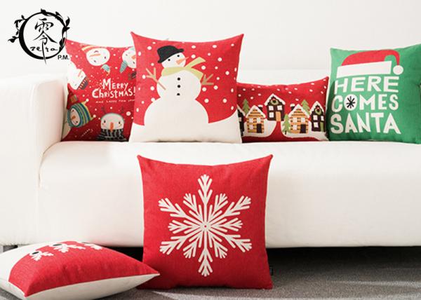 Merry Christmas Decorative Cushions Pillows Throw Cushion Case Home Decor Cotton Linen for Sofa