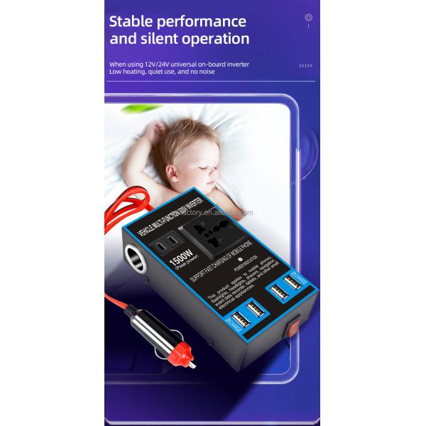 Modified Sine Wave Output 150W-200W Hybrid Grid Inverter DC 12V to AC 110V Inverter with Dual USB Ports and Type C