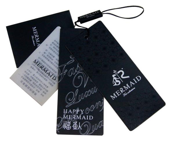 Personalized Size And Printing Paper Clothing Hangtags Black And White Fro Garments