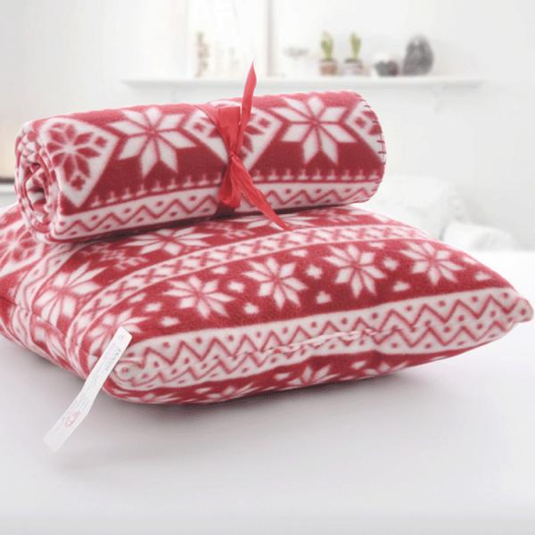 Machine Washable Fleece Blanket And Pillow Polar Breathable Christmas Soft Blanket