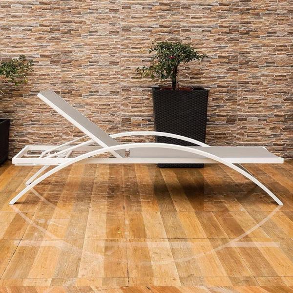Outdoor Folding Chairs Bed With Pillow Customized Sturdy Adjustable Height Mesh Beach