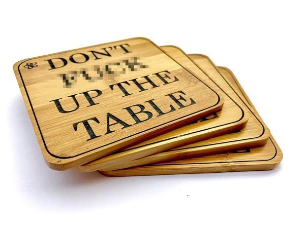 organic bamboo drink coaster set tin plate coaster with square shape for high quality and hot sell