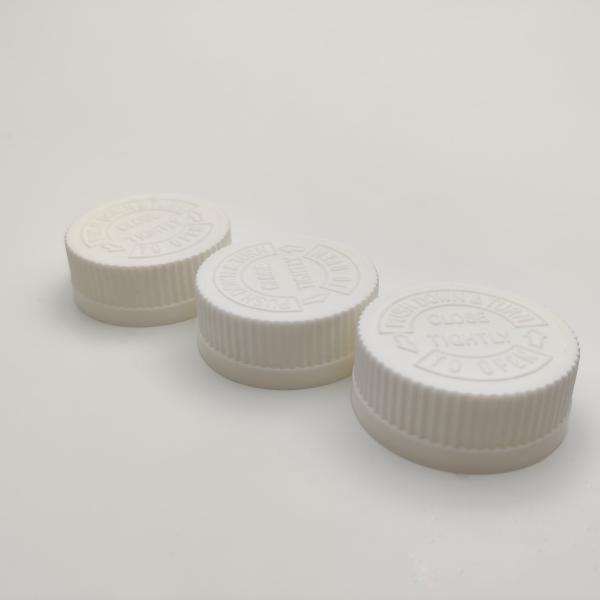 ISO9001 Wide Mouth Plastic Lid , 38mm White Screw Caps