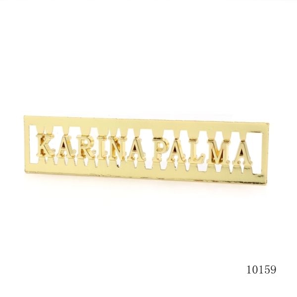 Custom Cutout Letter Metal Logo Tag | Gold Plated Hollow Alphabet Label for Leather Bags