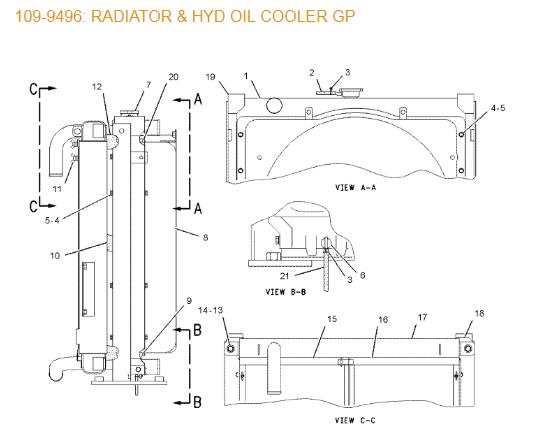 118-9954 радиатор машинных частей экскаватора 118-9953 184-3896 & масло ХИД ГП крутой