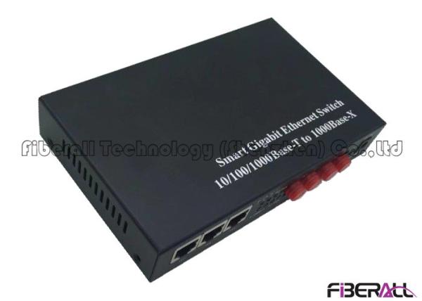 Gigabit Fiber Media Converter For Ethernet Ring With Two FC Ports And 3 LAN Ports