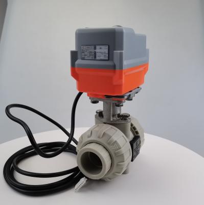 1.6MPa PPH UPVC Electric Actuated Ball Valve Wear Resistance  mini motor valve