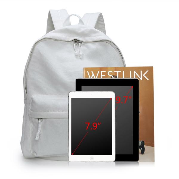 DIY Durable Kids Backpack , Laptop Travel Backpack Natural White Portable Leisure